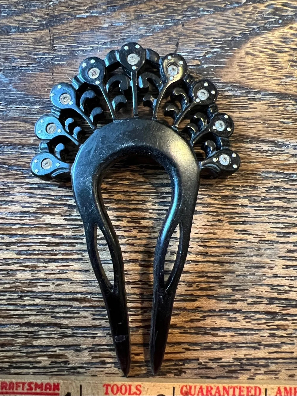 Antique Art deco celluloid hair comb
